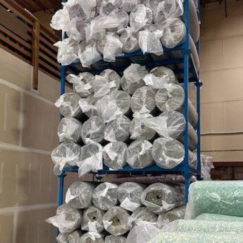 Heavy-duty carpet pad storage rack